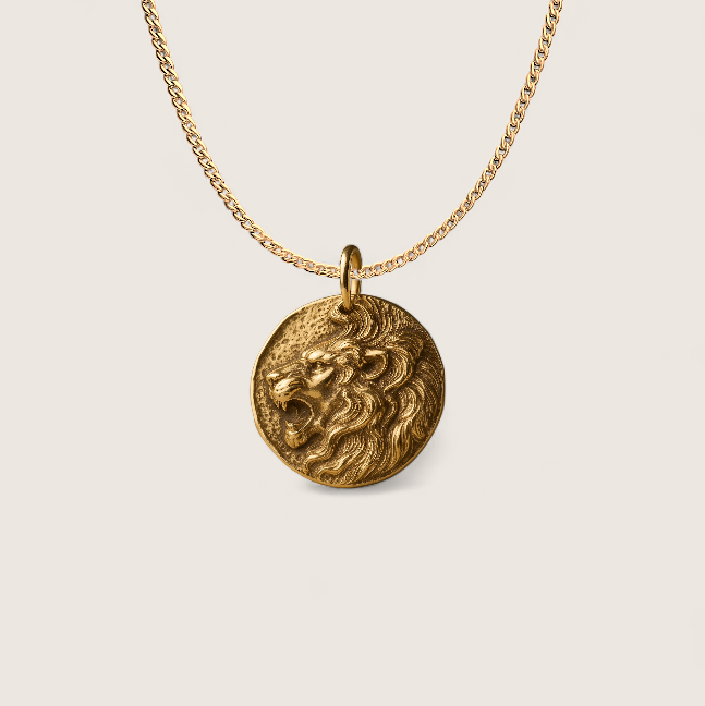 My Strength Within – Lion Talisman Necklace-Channel courage with this bronze lion’s head pendant. Bold relief, fierce gaze, rugged texture—crafted to inspire strength within. Shop now.