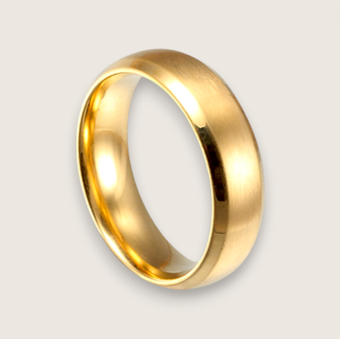 The Apex – 6 mm Brushed Beveled Steel Ring-Elevate your style with the Apex Band. 6mm steel ring with brushed matte center and polished beveled edges. Comfort fit for modern edge. Shop now.