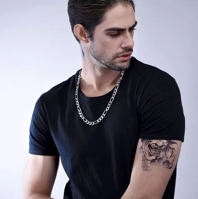 The Pulse - Figaro Steel Chain Necklace-Channel bold rhythm with the Pulse Figaro Chain. Polished steel or gold-plated finish with iconic Figaro links. Available in multiple widths. Shop now.