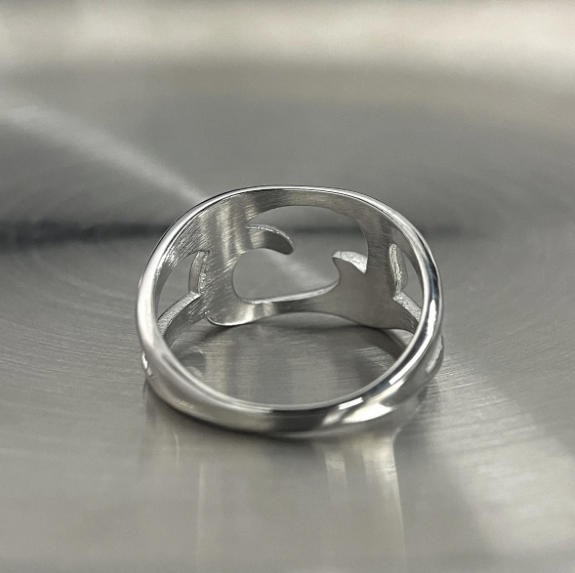 Liquid CircuitBreaker - Arc Ring-Channel raw energy with the CircuitBreaker Ring. Polished steel band with fluid openwork arcs and bold negative-space design. Shop now.