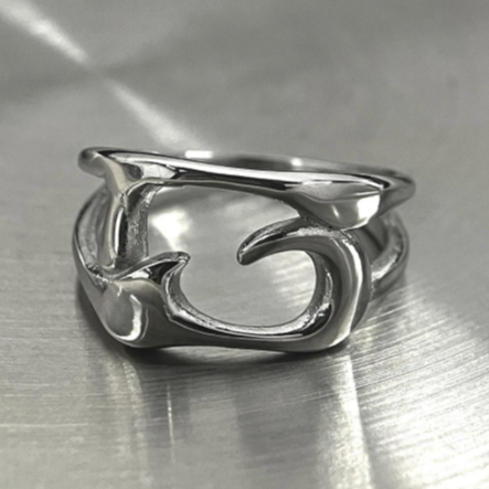 Liquid CircuitBreaker - Arc Ring-Channel raw energy with the CircuitBreaker Ring. Polished steel band with fluid openwork arcs and bold negative-space design. Shop now.