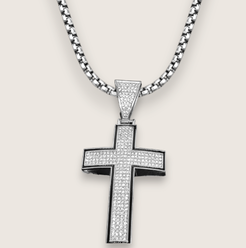 The Herald – XL Iced-Out Cross Necklace-Turn heads with the Herald Iced Cross Pendant. Extra-large gold or silver-tone cross fully paved in sparkling CZ. Bold statement piece. Shop now.