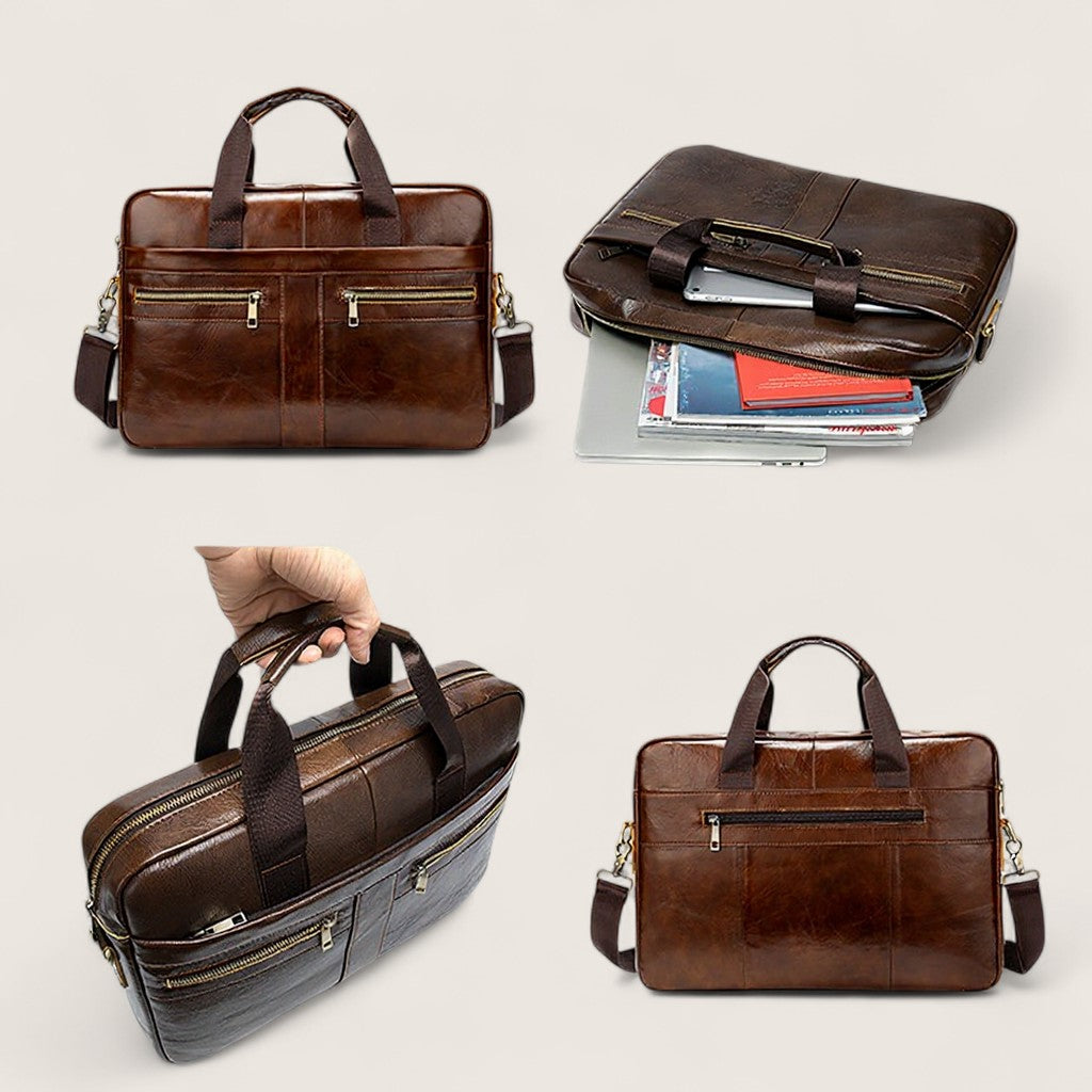 The Executive Carry – Genuine Leather Laptop Tote