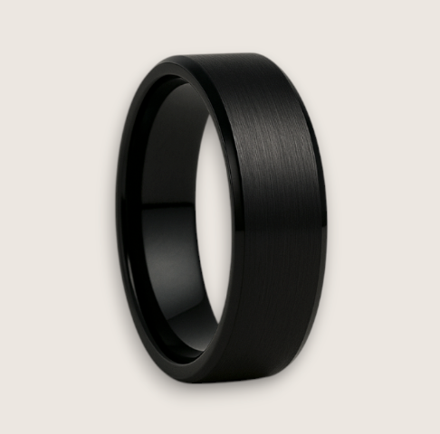 The Foundation – Brushed Tungsten Ring-Discover The Foundation, a 4mm, 6mm,8mm brushed black, silver, gold tungsten ring with polished sides and comfort-fit interior. Timeless strength. Shop now.