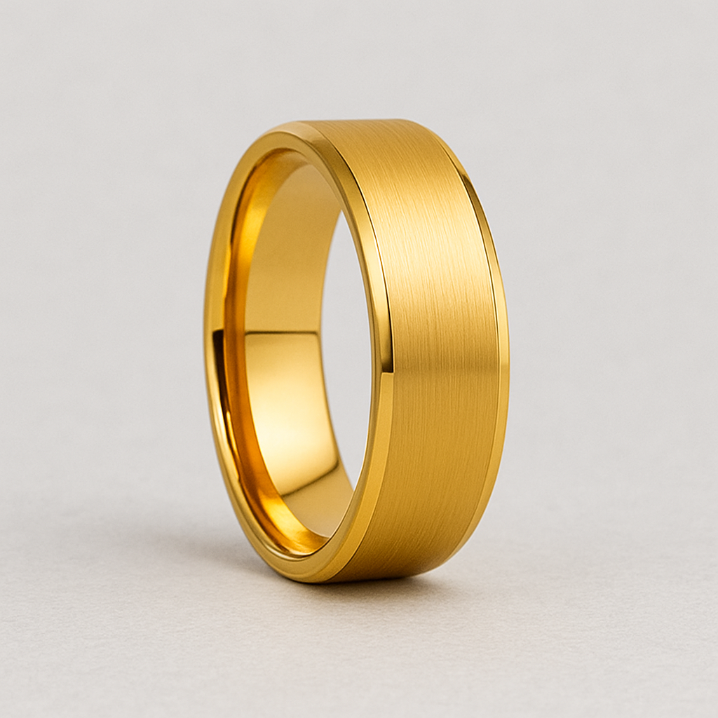 The Foundation – Brushed Tungsten Ring-Discover The Foundation, a 4mm, 6mm,8mm brushed black, silver, gold tungsten ring with polished sides and comfort-fit interior. Timeless strength. Shop now.