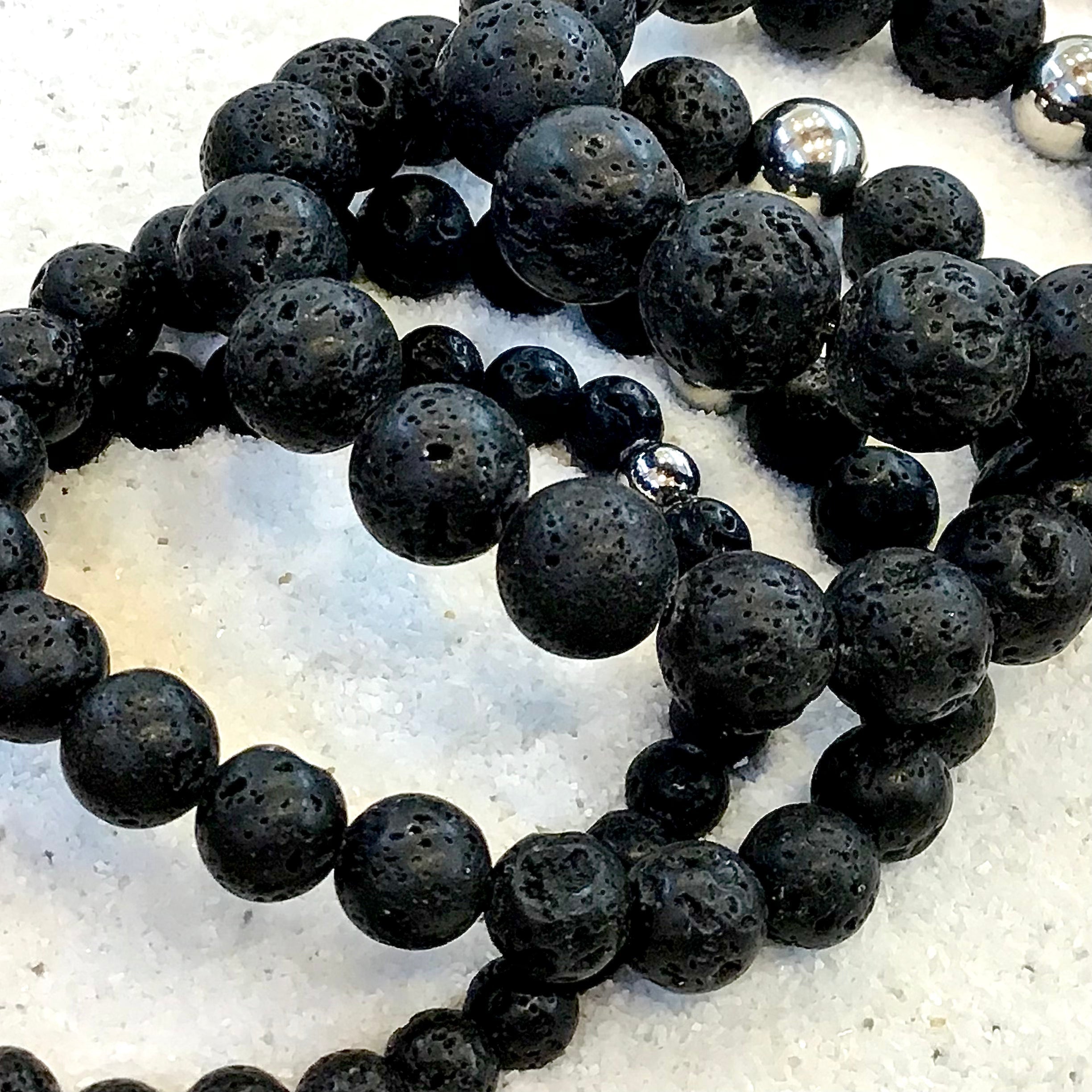 Emberstone – Lava Rock Bracelet-Emberstone Lava Rock Bracelet — crafted from natural volcanic stone, symbolizing strength and calm. Features rugged lava beads and a polished steel accent.