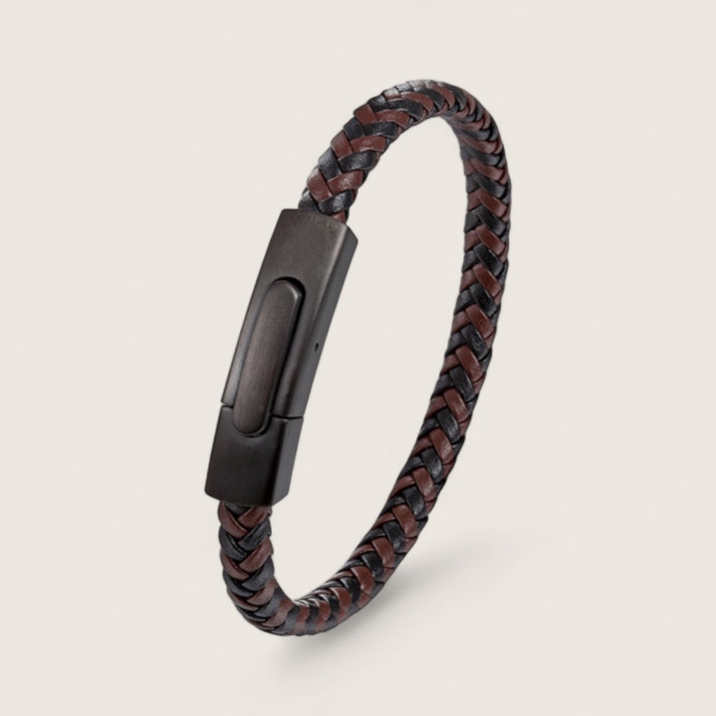 The Sleekline – Premium Leather & Steel Bracelet-Elevate your style with the Sleekline Bracelet — premium braided leather and precision steel clasp combine durability with minimalist sophistication. Shop now.