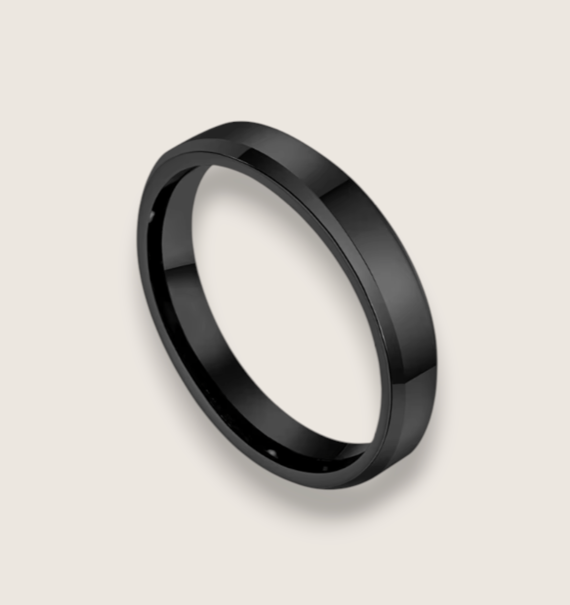 The Radiant Bevel – Polished Flat Tungsten Ring-Forge sleek minimalism with the Radiant Bevel. Polished tungsten band with beveled edges and comfort fit. Bold, enduring style for every day. Shop now.