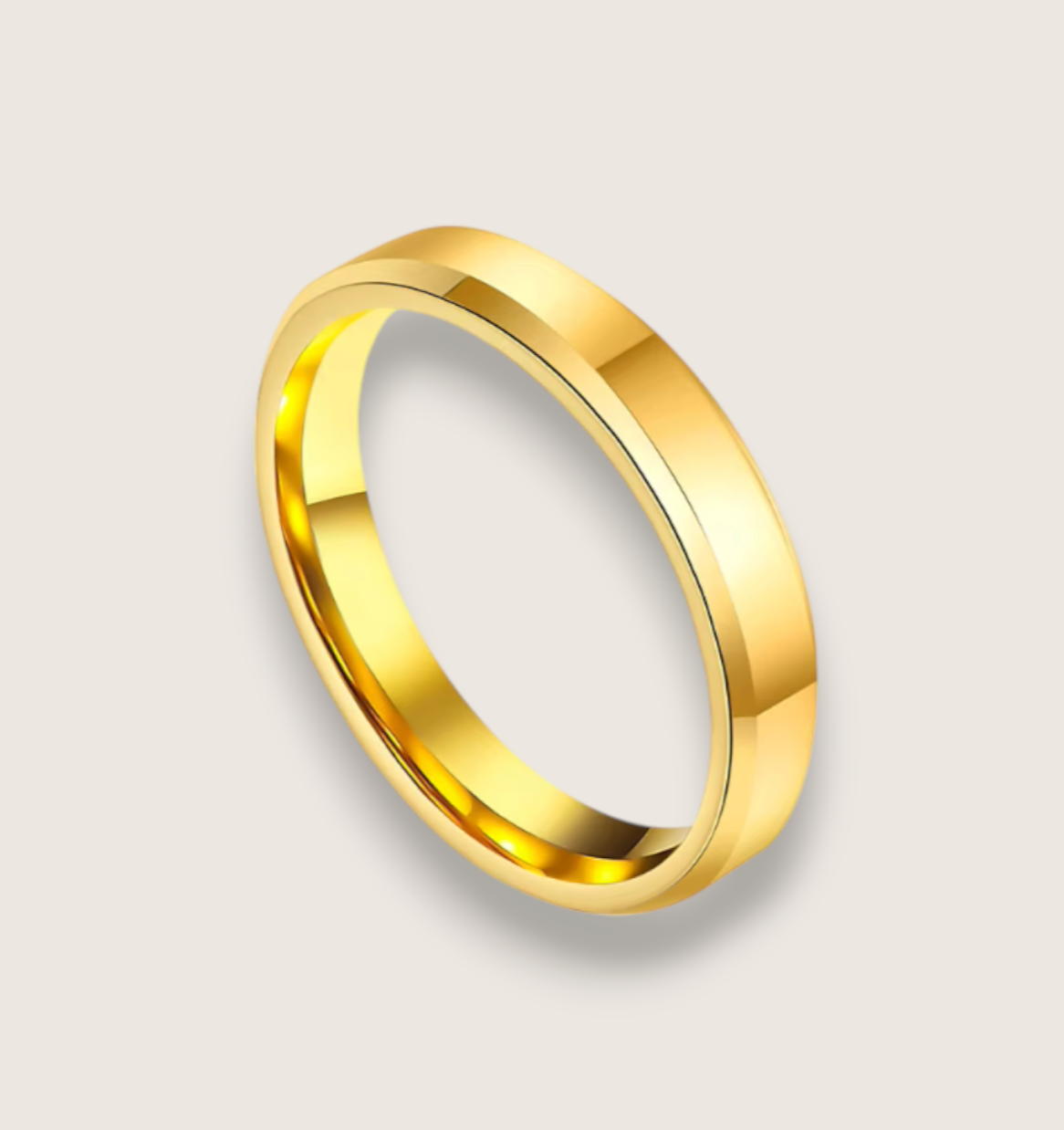 The Radiant Bevel – Polished Flat Tungsten Ring-Forge sleek minimalism with the Radiant Bevel. Polished tungsten band with beveled edges and comfort fit. Bold, enduring style for every day. Shop now.