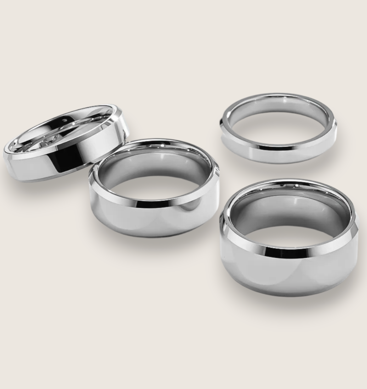 The Radiant Bevel – Polished Flat Tungsten Ring-Forge sleek minimalism with the Radiant Bevel. Polished tungsten band with beveled edges and comfort fit. Bold, enduring style for every day. Shop now.