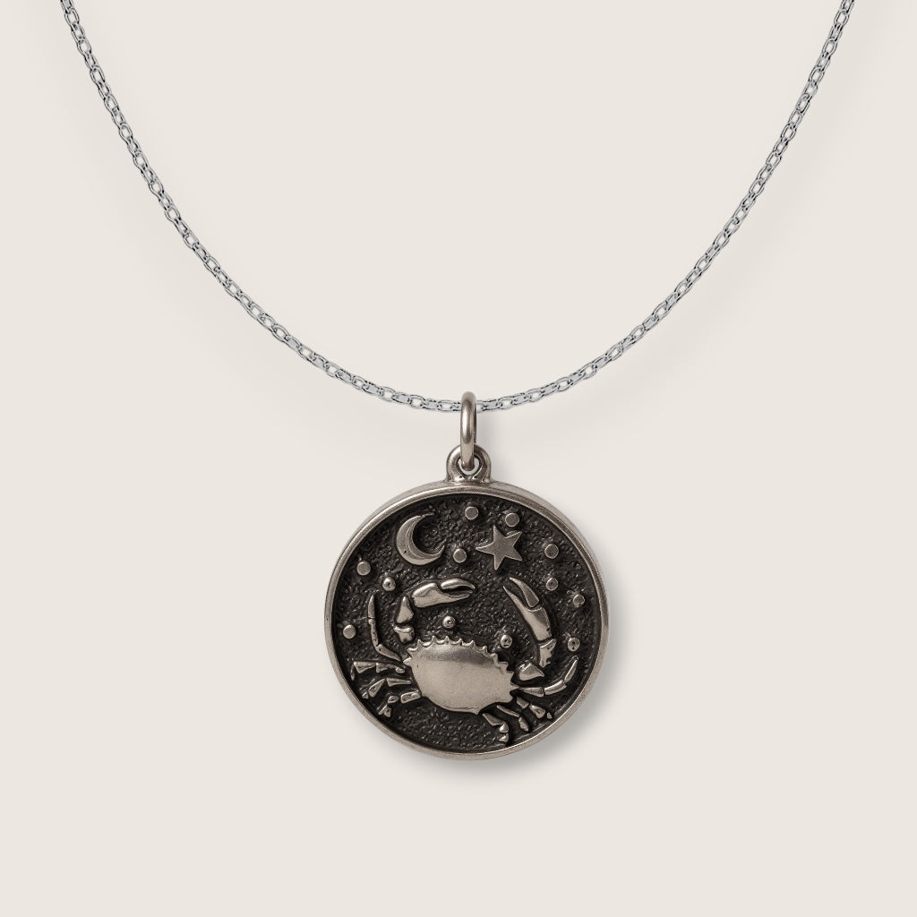 Cancer Double-Sided Coin Zodiac Necklace
