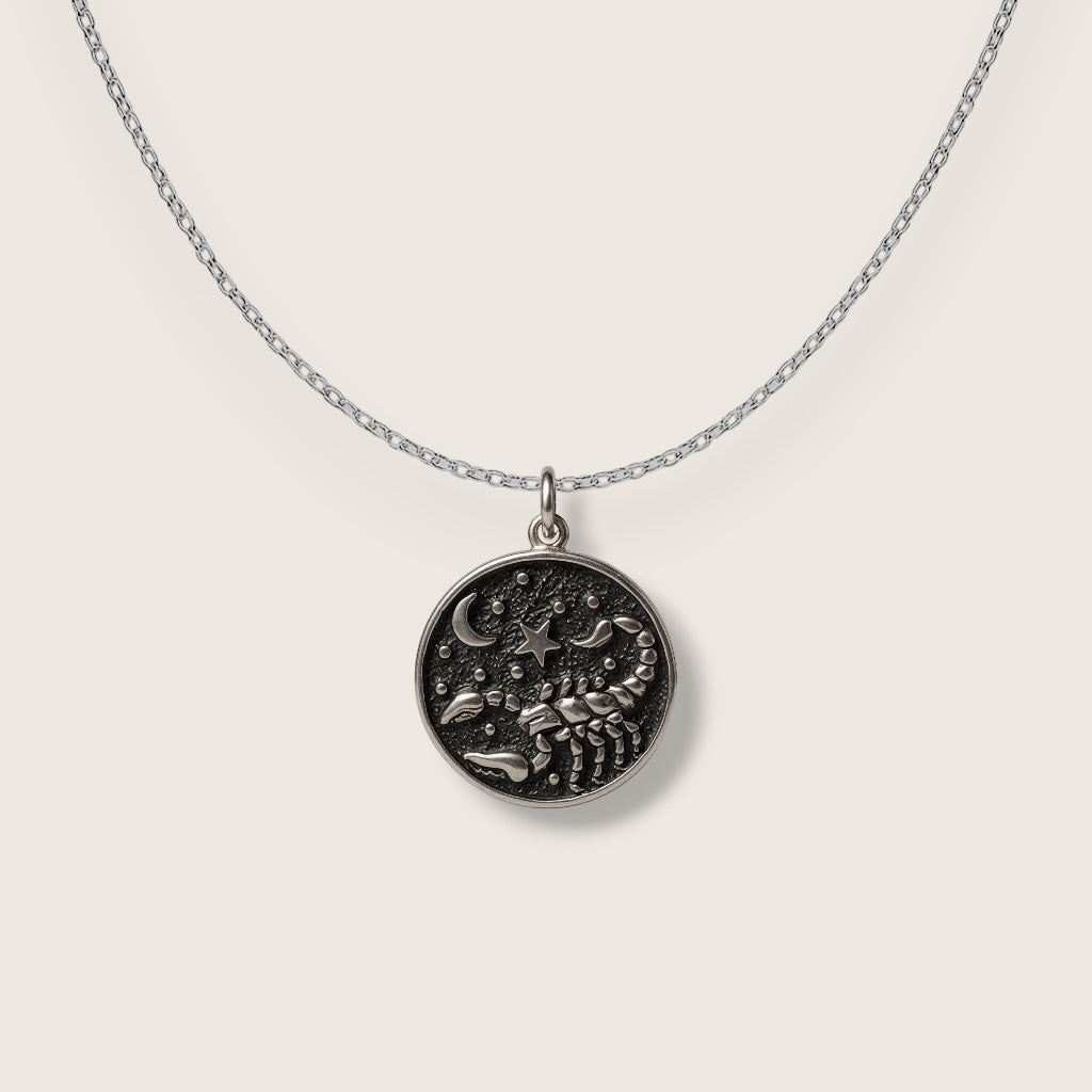 Scorpio Double-Sided Coin Zodiac Necklace