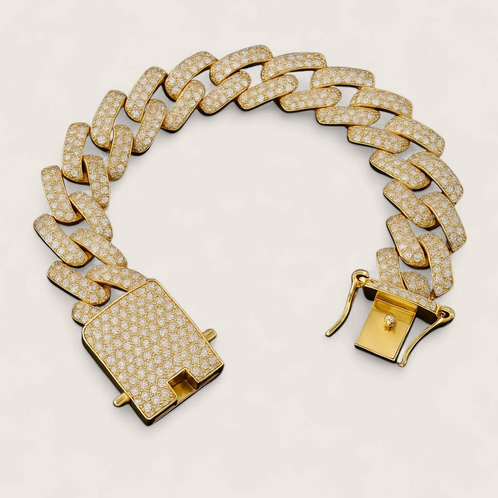 The Drip – Iced-Out Cuban Link Chain-Meet The Drip—14mm iced Cuban chain plated in silver or gold and pavé-set with sparkling rhinestones. Street-wise swagger, bold brilliance. Shop now.