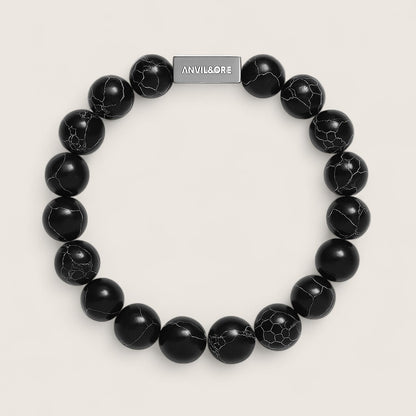 The Obsidian Vein – Black Turquoise Bracelet