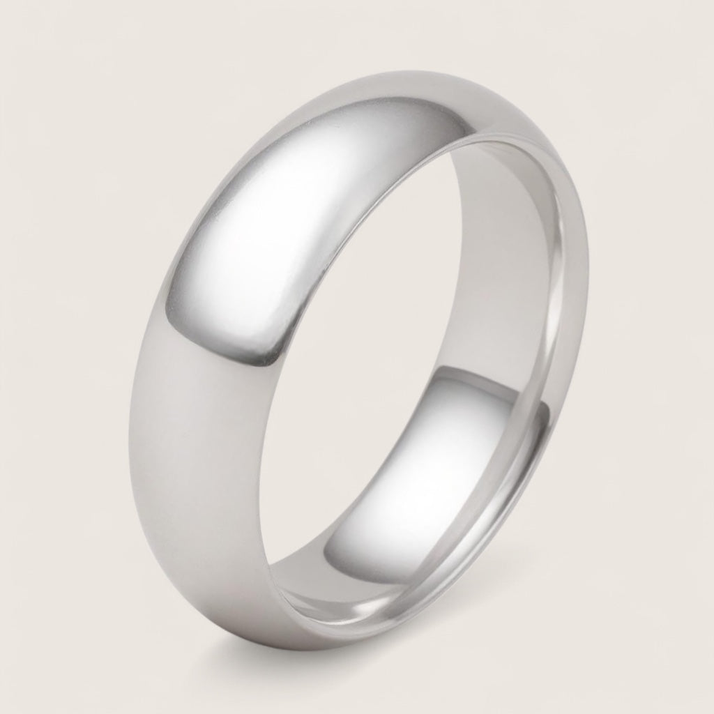 Argent Arc Ring – Sterling Silver Dome Band