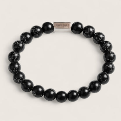 The Obsidian Vein – Black Turquoise Bracelet