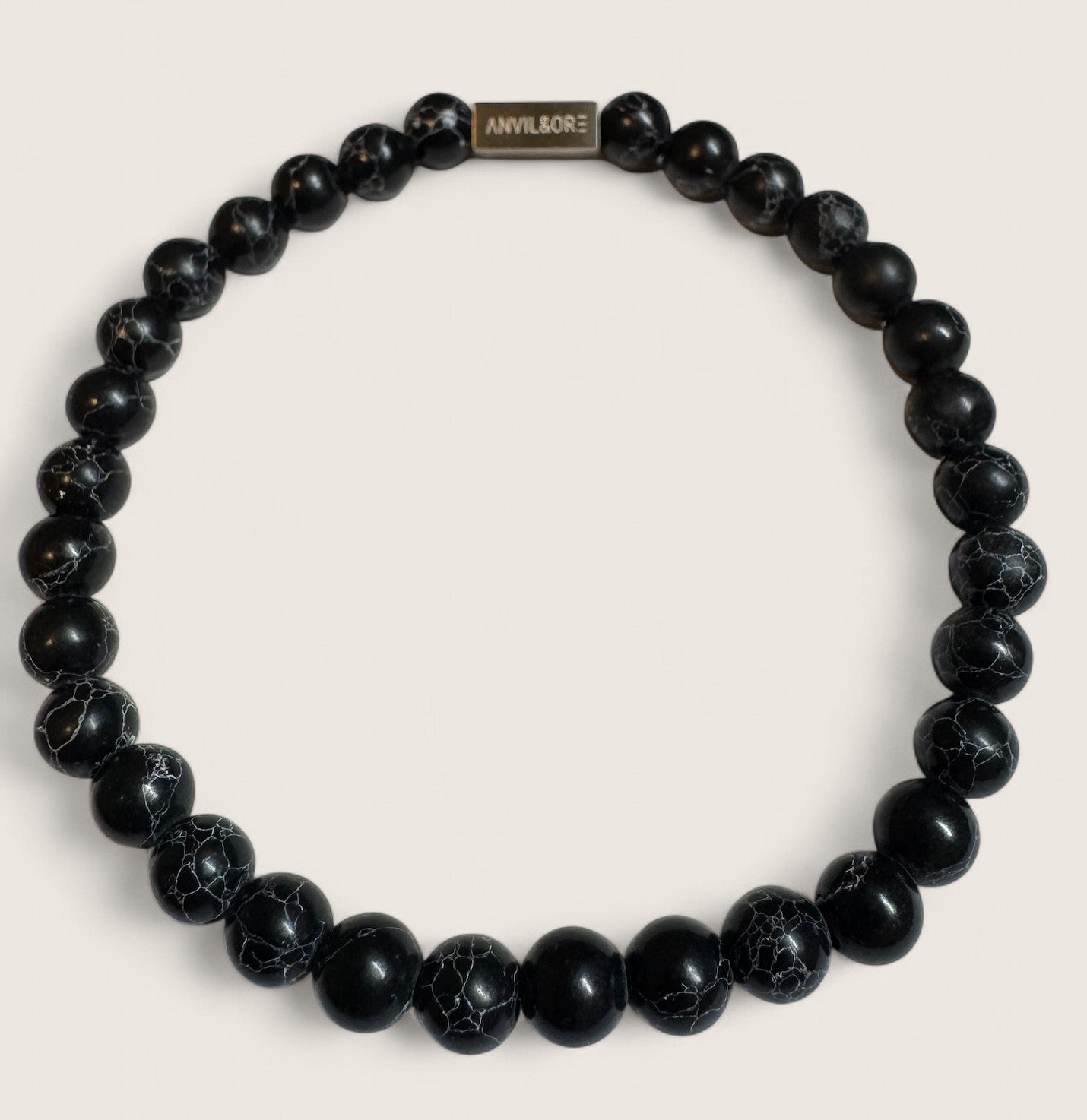 The Obsidian Vein – Black Turquoise Bracelet