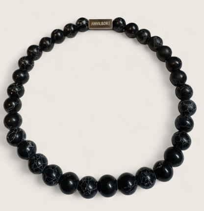 The Obsidian Vein – Black Turquoise Bracelet