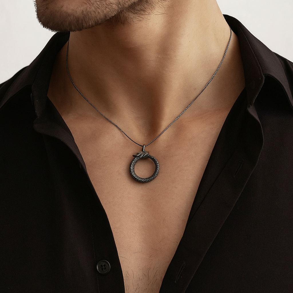 The Endless Flame – Dragon Ouroboros Necklace