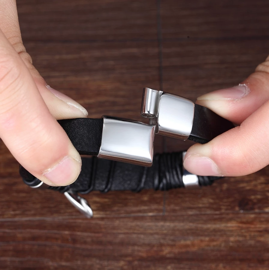 The Forge Duo - Leather Gemstone Bracelet-Elevate your look with the Forge Duo Bracelet. Braided black leather and genuine gemstone beads with a sleek steel slide clasp. Bold, modern style. Shop now.