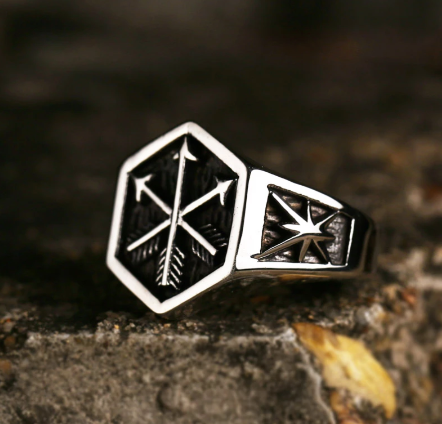 The Rampart – 3 Arrows Signet Ring-Channel warrior strength with the Rampart Signet Ring. Polished steel flat top and tapered shoulders evoke the fortitude of a Viking shield wall. Shop now.