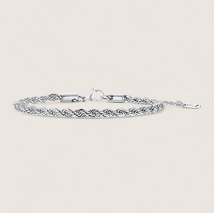 The Iron Twist Rope Bracelet-Forge your look with the Iron Twist Chain. Polished or gold-plated steel in bold 4mm or slim 2mm width. Sleek industrial style with extender. Shop now.