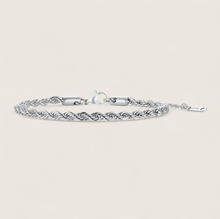 The Iron Twist Rope Bracelet-Forge your look with the Iron Twist Chain. Polished or gold-plated steel in bold 4mm or slim 2mm width. Sleek industrial style with extender. Shop now.