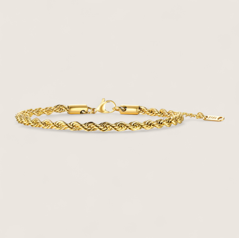 The Iron Twist Rope Bracelet-Forge your look with the Iron Twist Chain. Polished or gold-plated steel in bold 4mm or slim 2mm width. Sleek industrial style with extender. Shop now.
