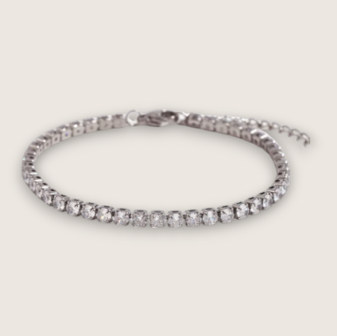The Icefall – Stainless Steel Tennis Bracelet-Discover The Icefall at Anvil&Ore—an adjustable 3 mm, 5 mm CZ tennis bracelet in durable 316L stainless steel. Ranging 6.75″–8.5″ for the ultimate fit.Shop now!