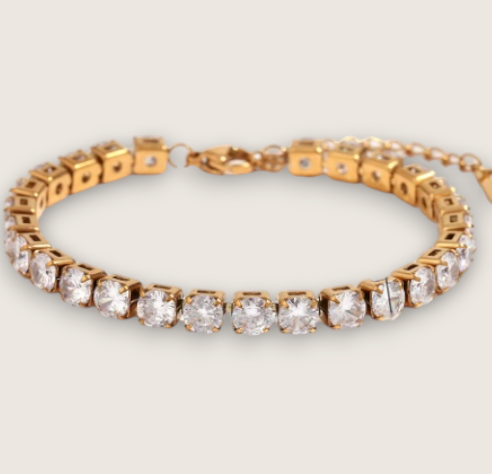 The Icefall – Stainless Steel Tennis Bracelet-Discover The Icefall at Anvil&Ore—an adjustable 3 mm, 5 mm CZ tennis bracelet in durable 316L stainless steel. Ranging 6.75″–8.5″ for the ultimate fit.Shop now!