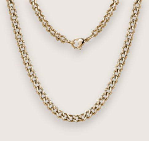The Citadel – Curb Chain Necklace-Forge presence with the Citadel Curb Chain. Rugged yet refined steel links in black, silver, or gold. Available in 3mm to 9mm widths. Shop now.