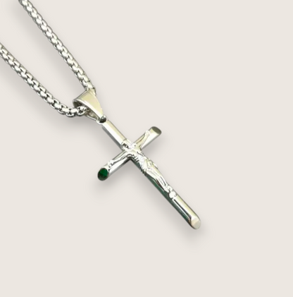 The Saviour – Steel Crucifix Necklace-Forge a bold statement of devotion with the Saviour Crucifix. Polished steel or gold-plated pendant with detailed Corpus relief. Timeless & powerful. Shop now.