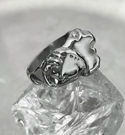 The Livewire – Polished Steel Statement Ring-Channel raw energy with the Livewire Ring. Polished steel, bold 10mm wave-inspired form captures the surge of an electric current. Shop now.