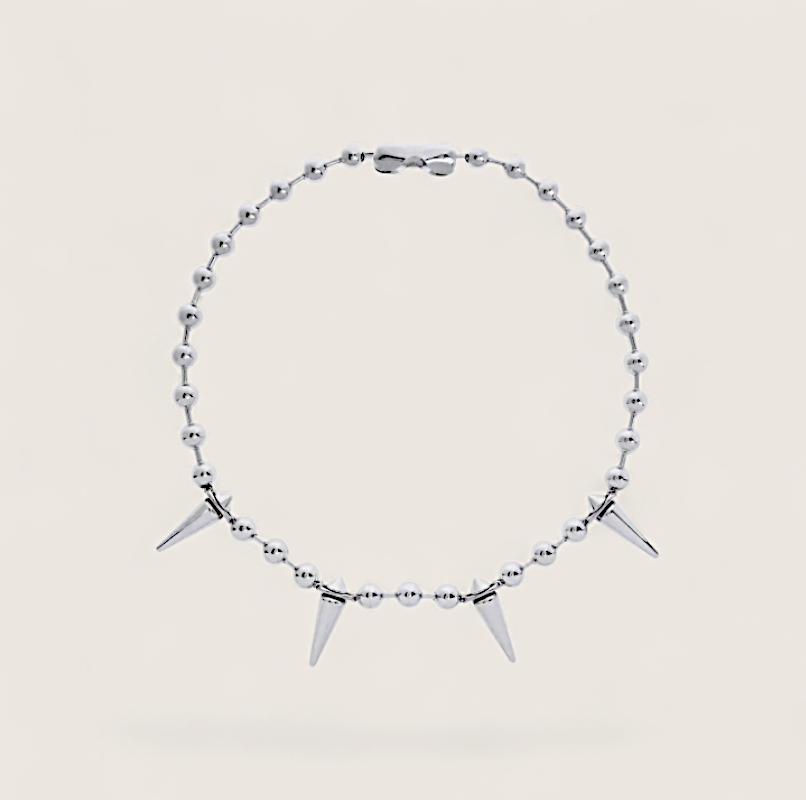 Surge Spike Necklace-Weaponize your style with the Surge Spike Necklace. Polished steel spheres and bold spikes deliver unapologetic Voltage energy. Built to stand out.