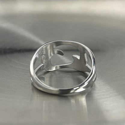 Liquid CircuitBreaker - Arc Ring-Channel raw energy with the CircuitBreaker Ring. Polished steel band with fluid openwork arcs and bold negative-space design. Shop now.
