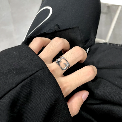 Liquid CircuitBreaker - Arc Ring-Channel raw energy with the CircuitBreaker Ring. Polished steel band with fluid openwork arcs and bold negative-space design. Shop now.