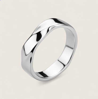 Nova Drift - Twist Ring-Ride the current with the Nova Drift Band. Polished steel ring with bold, wavy form and fluid energy. A striking Voltage piece. Shop now.