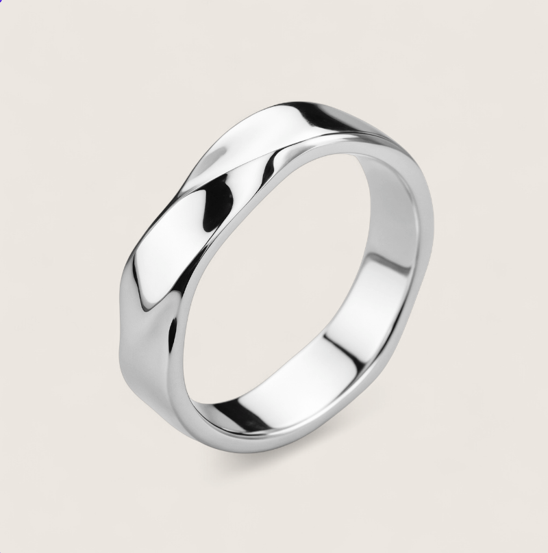 Nova Drift - Twist Ring-Ride the current with the Nova Drift Band. Polished steel ring with bold, wavy form and fluid energy. A striking Voltage piece. Shop now.