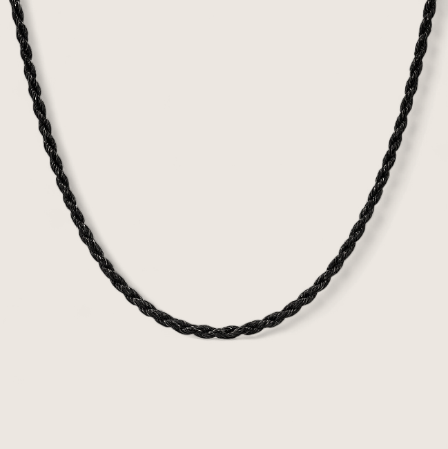 The Iron Twist - Steel Rope Chain-Modern 316L stainless steel rope chain in polished or gold-plated finish. Bold 6 mm or slim 3 mm width. Rugged style with easy clasp. Shop now.