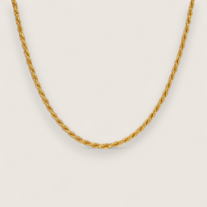 The Iron Twist - Steel Rope Chain-Modern 316L stainless steel rope chain in polished or gold-plated finish. Bold 6 mm or slim 3 mm width. Rugged style with easy clasp. Shop now.