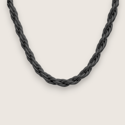 The Iron Twist - Steel Rope Chain-Modern 316L stainless steel rope chain in polished or gold-plated finish. Bold 6 mm or slim 3 mm width. Rugged style with easy clasp. Shop now.