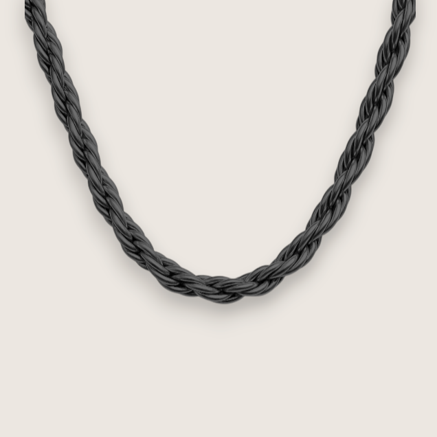 The Iron Twist - Steel Rope Chain-Modern 316L stainless steel rope chain in polished or gold-plated finish. Bold 6 mm or slim 3 mm width. Rugged style with easy clasp. Shop now.