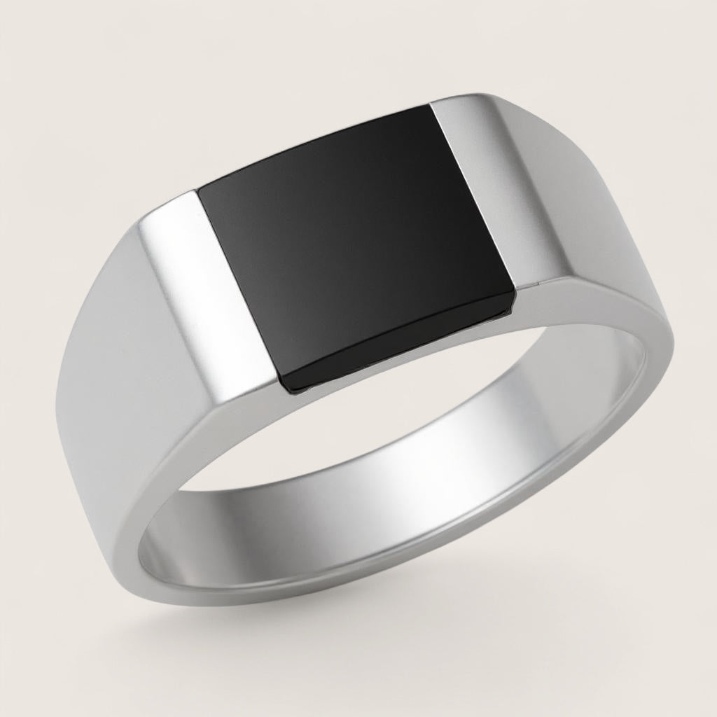 The Crest Signet – Rectangle Gemstone Ring