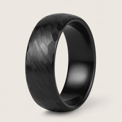 The Obsidian Edge – Diamond-Cut Tungsten Ring