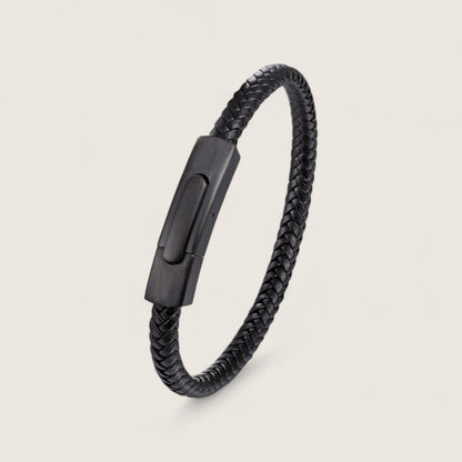 The Sleekline – Premium Leather & Steel Bracelet-Elevate your style with the Sleekline Bracelet — premium braided leather and precision steel clasp combine durability with minimalist sophistication. Shop now.