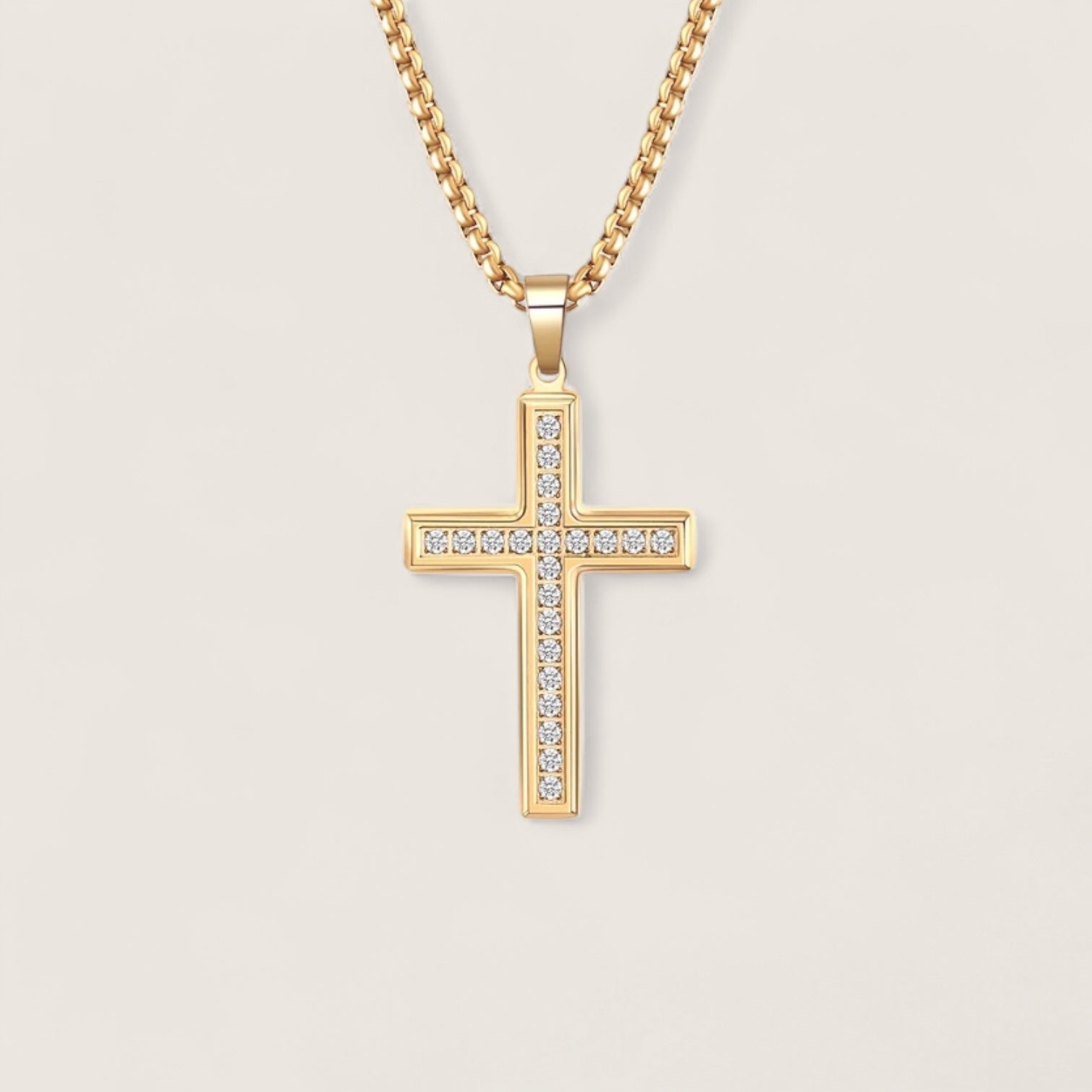 The Divine Radiance – CZ Cross Necklace