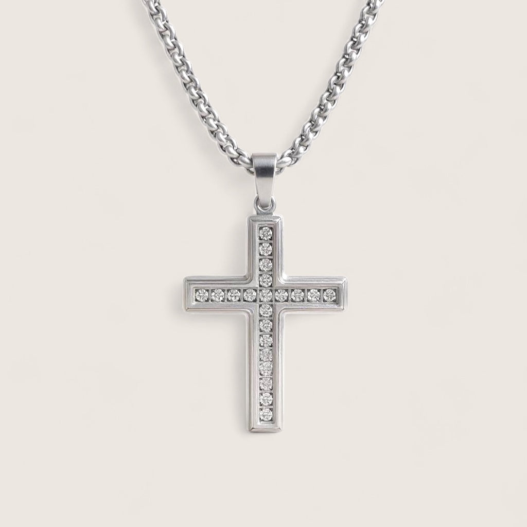The Divine Radiance – CZ Cross Necklace