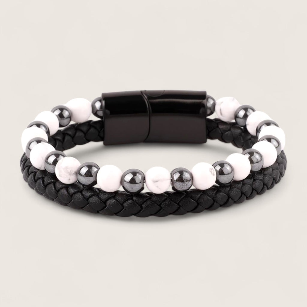 The Forge Duo - Leather Gemstone Bracelet