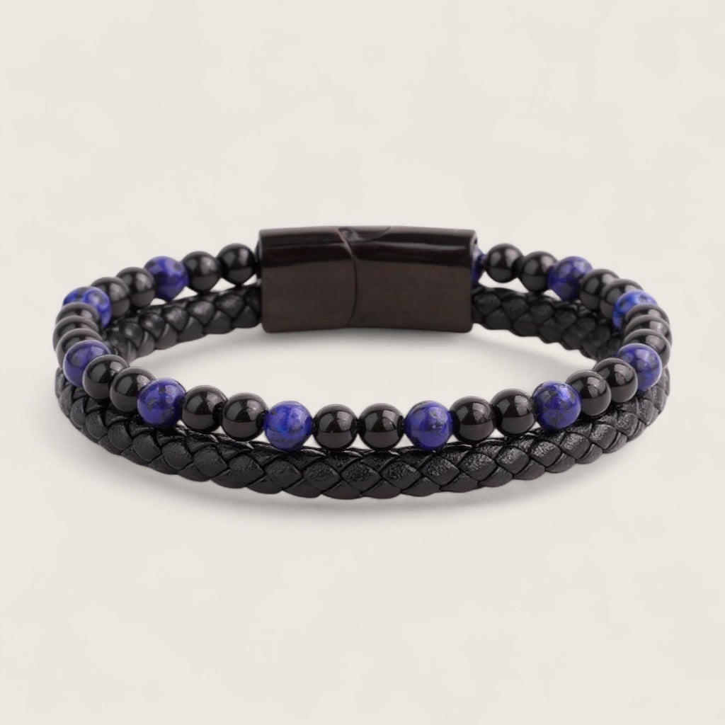 The Forge Duo - Leather Gemstone Bracelet