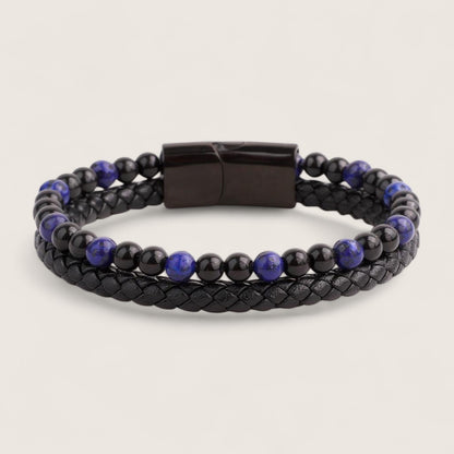 The Forge Duo - Leather Gemstone Bracelet